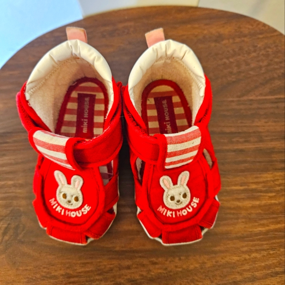 MIKI HOUSE Closed Toe Cotton Sandal - BunnyClearance 13cm Stride Rite 5.5 size